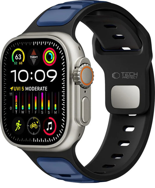 Curea Tech-Protect Iconband Line pentru Apple Watch 49mm / 46mm / 45mm / 44mm Series, Bleumarin