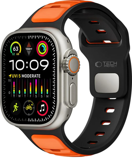 Curea Tech-Protect Iconband Line pentru Apple Watch 49mm / 46mm / 45mm / 44mm Series, Portocalie
