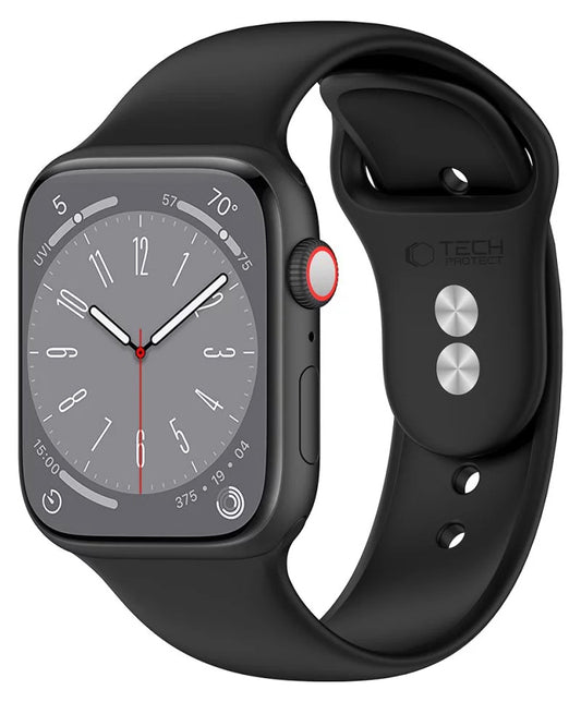 Curea Tech-Protect Silicone pentru Apple Watch 42mm / 41mm / 40mm Series, Neagra