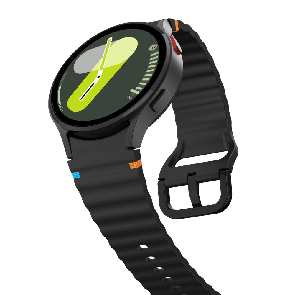 Curea Tech-Protect Silicone Sport pentru Samsung Galaxy Watch7 / Watch FE / Watch6 / Watch5 / Watch4 Series, Neagra