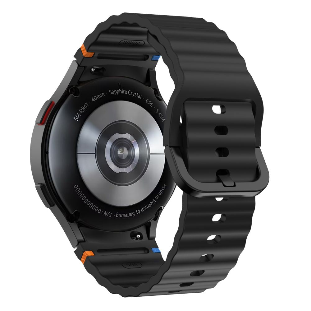 Curea Tech-Protect Silicone Sport pentru Samsung Galaxy Watch7 / Watch FE / Watch6 / Watch5 / Watch4 Series, Neagra