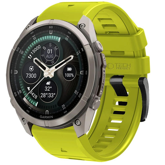 Curea Techsuit Silicone pentru Garmin Fenix 5X / 5X Plus / 6X / 6X Pro / 7X / 8 / 8 Pro / 9 / 9 Pro, Verde