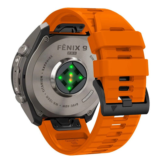 Curea Techsuit Silicone pentru Garmin Fenix 5 / 6 / 6 Pro / 7 / 8 / 8 Pro / E / 9 / 9 Pro, Portocalie
