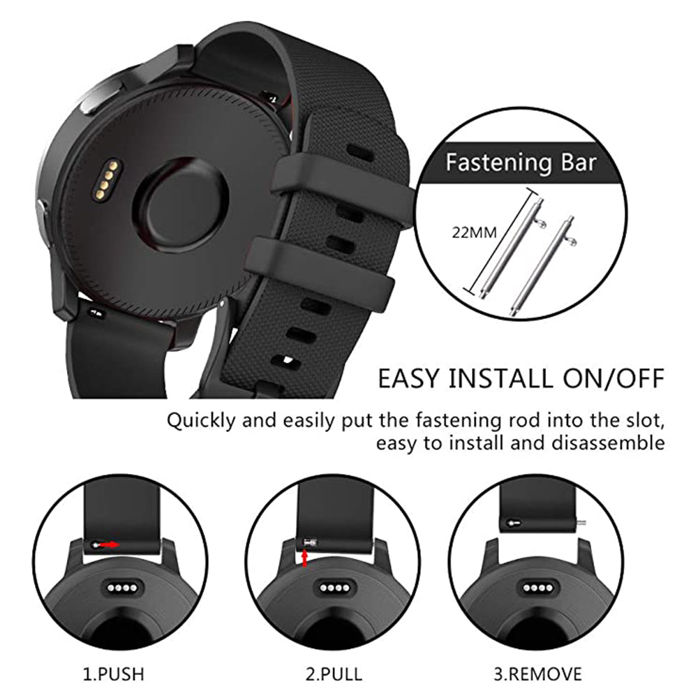 Curea Techsuit W006 pentru Samsung Galaxy Watch / Huawei Watch Series, 22mm, Neagra