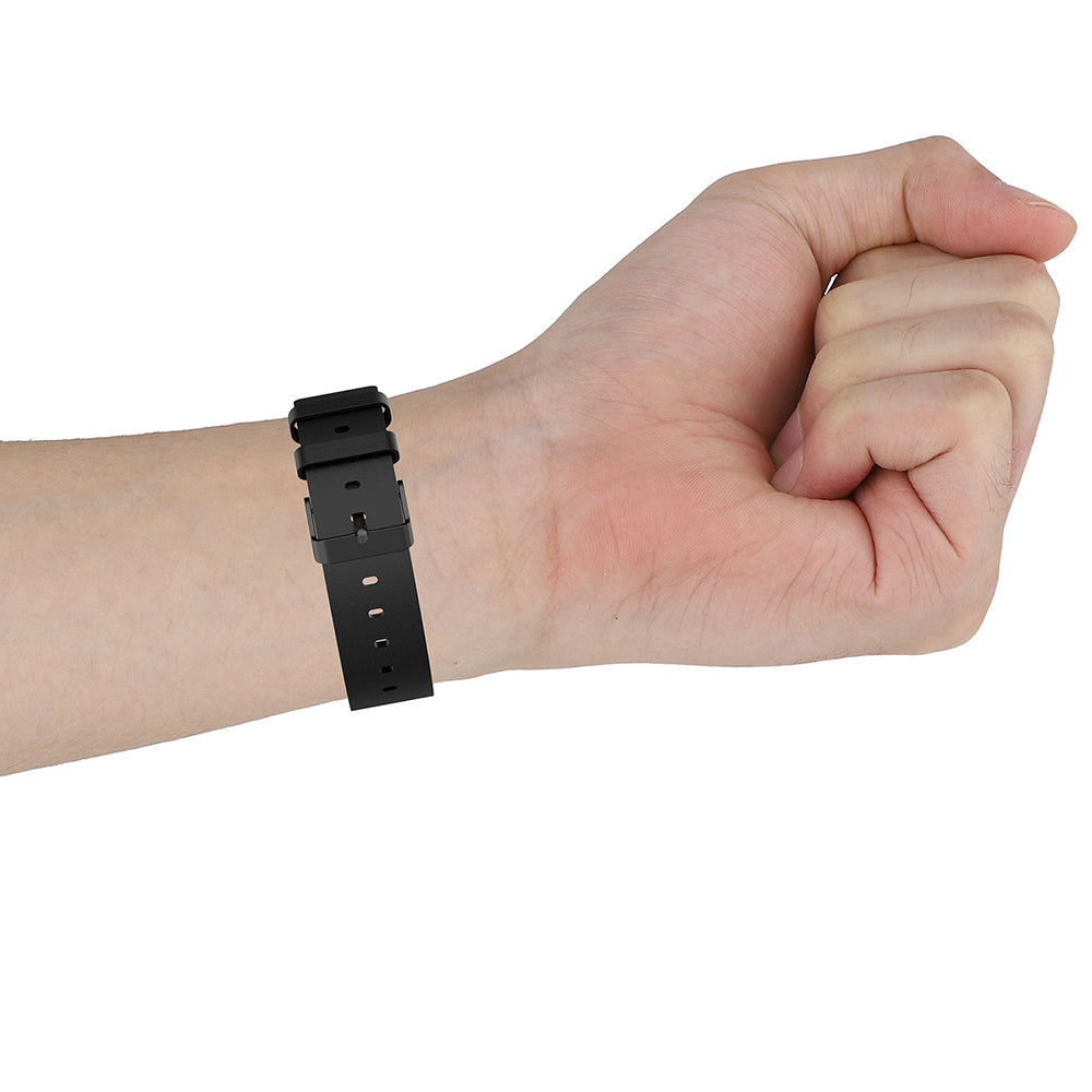 Curea Techsuit W007PU pentru Samsung Galaxy Watch / Huawei Watch Series, 22mm, Alba