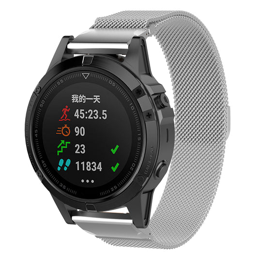 Curea Techsuit W009 pentru Garmin Watch Fenix Series, 26mm, Argintie
