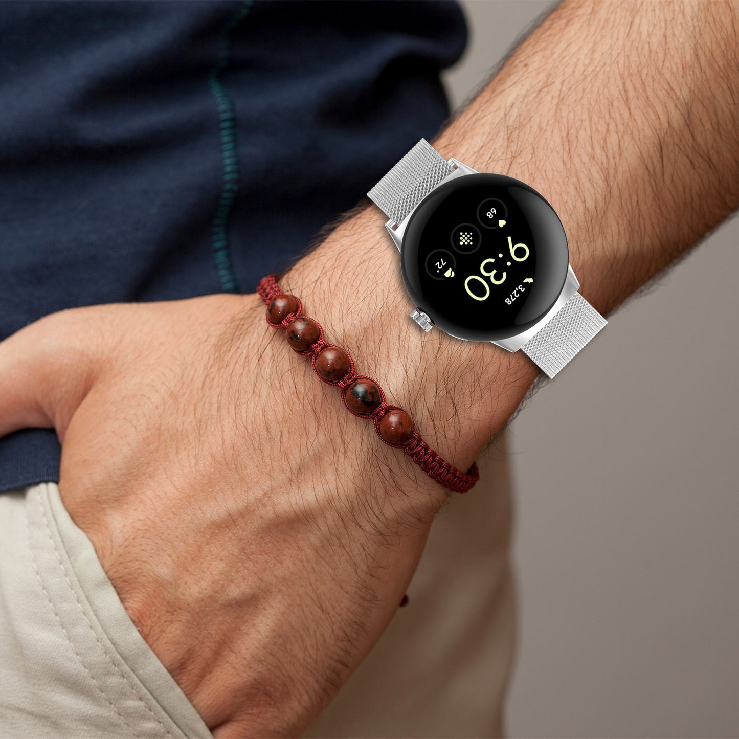 Curea Techsuit W009 pentru Google Pixel Watch 4 45mm, Argintie