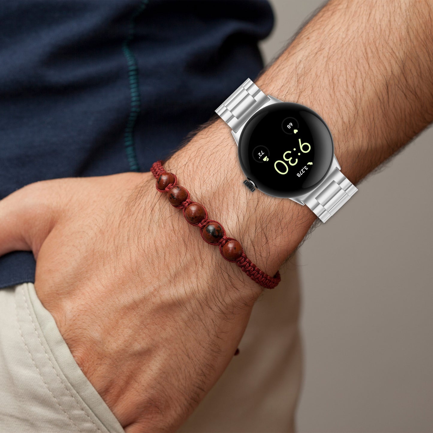 Curea Techsuit W010 pentru Google Pixel Watch 4 45mm, Argintie