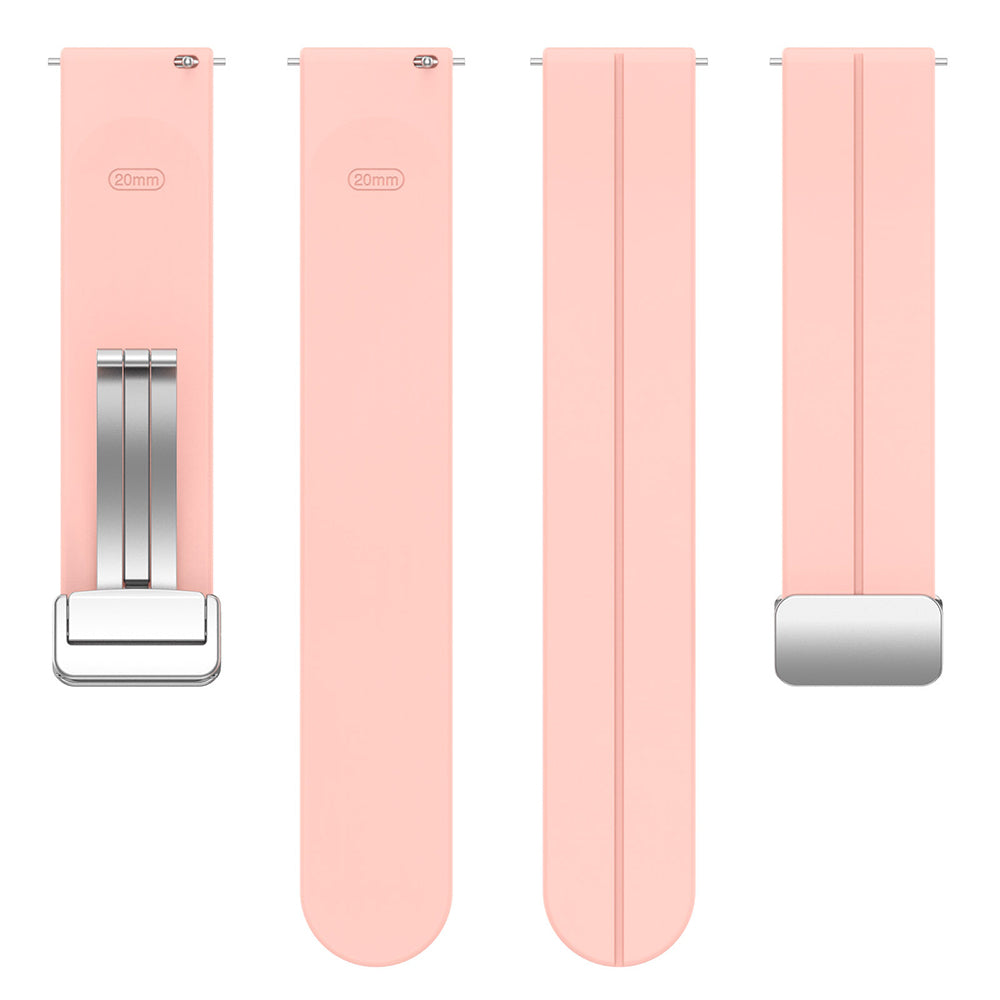 Curea Techsuit W011 pentru Samsung Galaxy Watch / Huawei Watch Series, 20mm, Roz