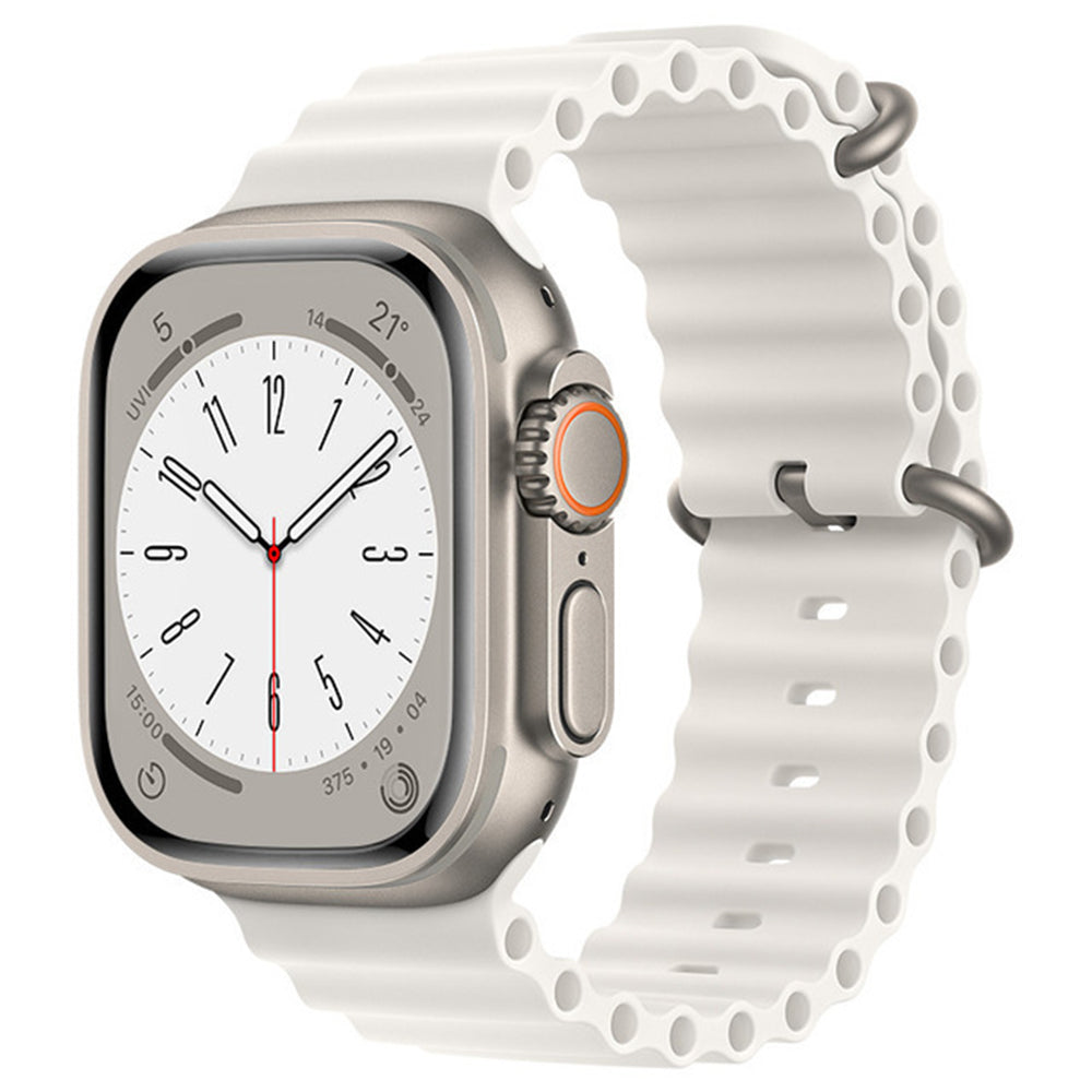 Curea Techsuit W038 pentru Apple Watch 49mm / 46mm / 45mm / 44mm / 42mm Series, Alba