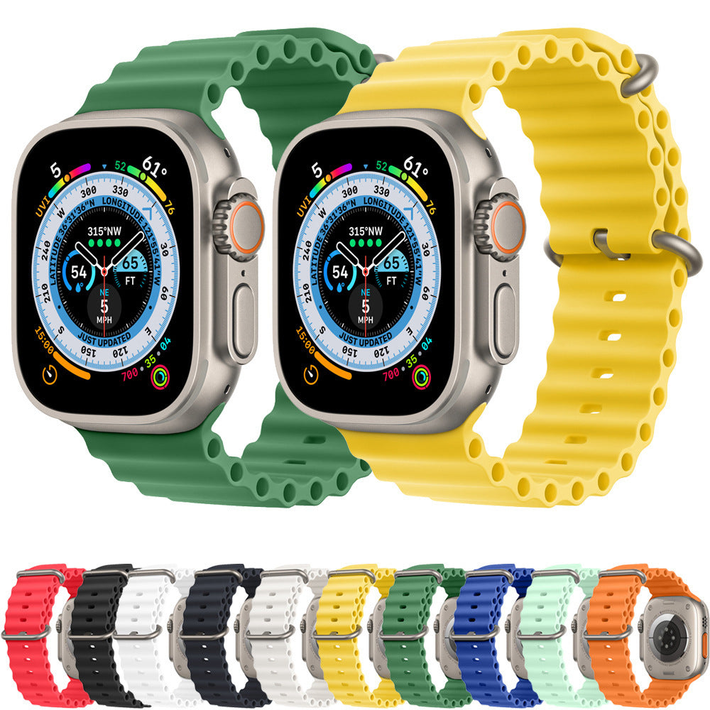 Curea Techsuit W038 pentru Apple Watch 49mm / 46mm / 45mm / 44mm / 42mm Series, Verde Inchis