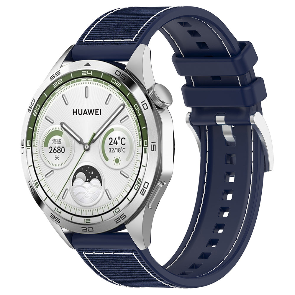 Curea Techsuit W051 pentru Huawei Watch / Xiaomi Watch Series, 22mm, Albastra Inchis