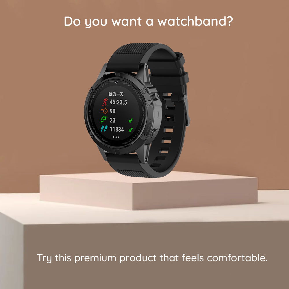 Curea Techsuit W058 pentru Garmin Instinct / Approach / Fenix Watch Series, 20mm, Neagra