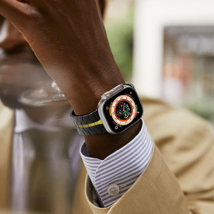 Curea Techsuit W063 pentru Apple Watch 49mm / 46mm / 45mm / 44mm / 42mm Series, Neagra Portocalie