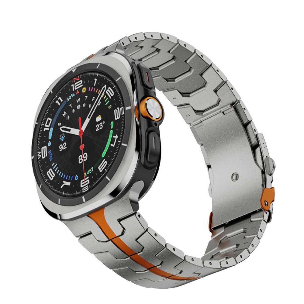 Curea Techsuit W063 pentru Samsung Galaxy Watch Ultra, Portocalie