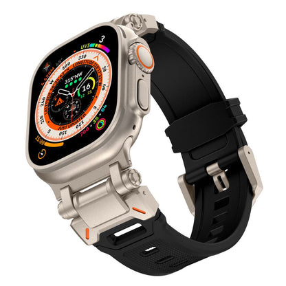 Curea Techsuit W064 pentru Apple Watch 49mm / 46mm / 45mm / 44mm / 42mm Series, Argintie Neagra