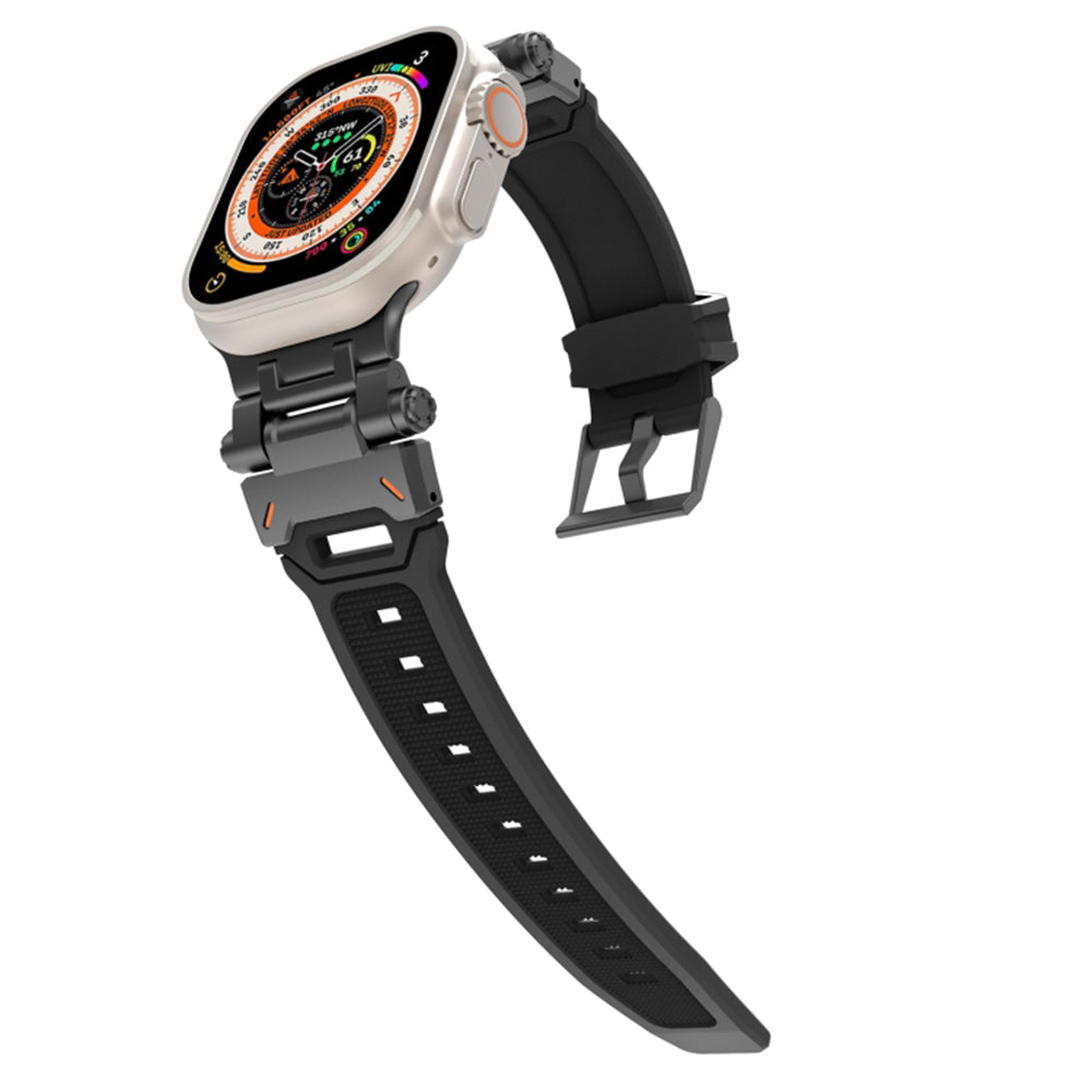 Curea Techsuit W064 pentru Apple Watch 49mm / 46mm / 45mm / 44mm / 42mm Series, Neagra