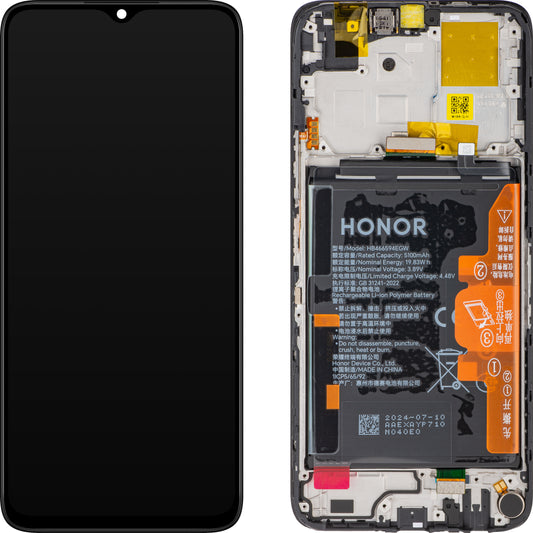 Display cu Touchscreen Honor X5 Plus / X6a, cu Rama si Acumulator, Negru, Service Pack 0235AJLY