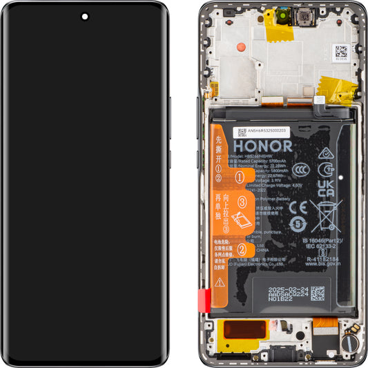 Display cu Touchscreen Honor X50, cu Rama si Acumulator, Negru, Service Pack 0235AGJG