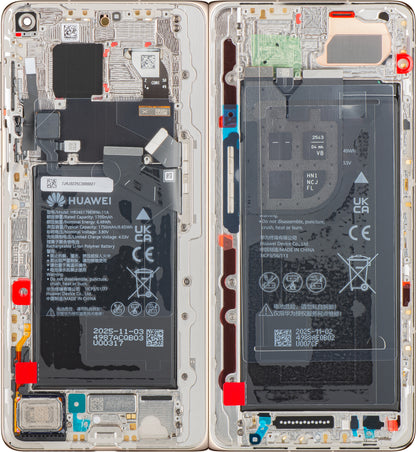 Display cu Touchscreen Huawei Mate X7, cu Rama si Acumulator, Auriu, Service Pack 02357JRJ