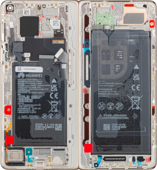 Display cu Touchscreen Huawei Mate X7, cu Rama si Acumulator, Auriu, Service Pack 02357JRJ