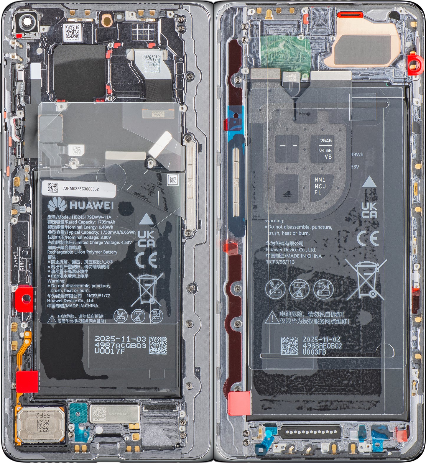 Display cu Touchscreen Huawei Mate X7, cu Rama si Acumulator, Gri, Service Pack 02357JRM