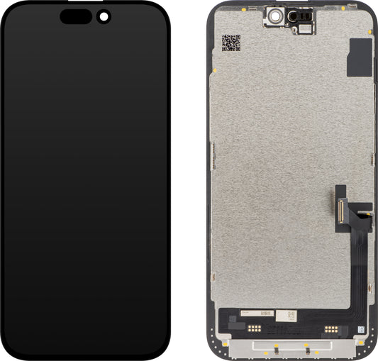 Display cu Touchscreen JK pentru Apple iPhone 15 Plus, cu Rama, Versiune LCD In-Cell, Negru