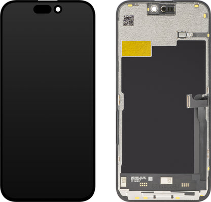 Display cu Touchscreen JK pentru Apple iPhone 15 Pro Max, cu Rama, Versiune LCD In-Cell, Negru