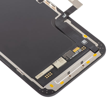 Display cu Touchscreen JK pentru Apple iPhone 13 mini, cu Rama, Versiune LCD In-Cell IC Movable, Negru