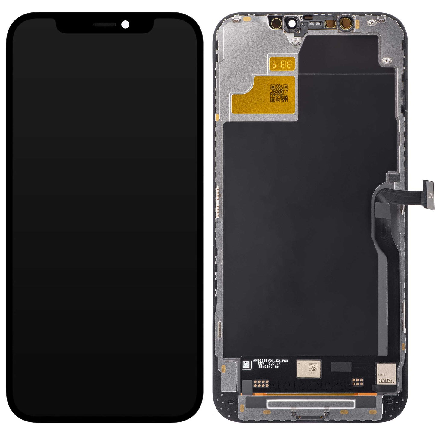 Display cu Touchscreen JK pentru Apple iPhone 12 Pro Max, cu Rama, Versiune LCD In-Cell, Negru