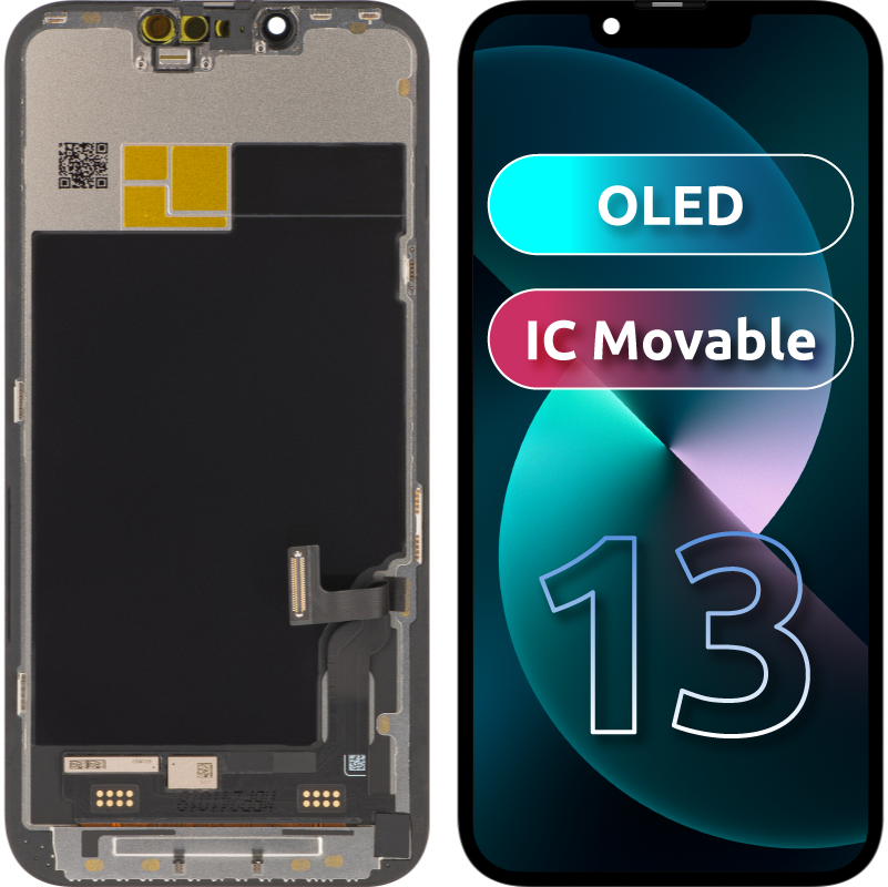 Display cu Touchscreen JK pentru Apple iPhone 13, cu Rama, Versiune OLED IC Movable, Negru