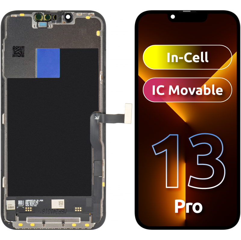 Display cu Touchscreen JK pentru Apple iPhone 13 Pro, cu Rama, Versiune LCD In-Cell IC Movable, Negru