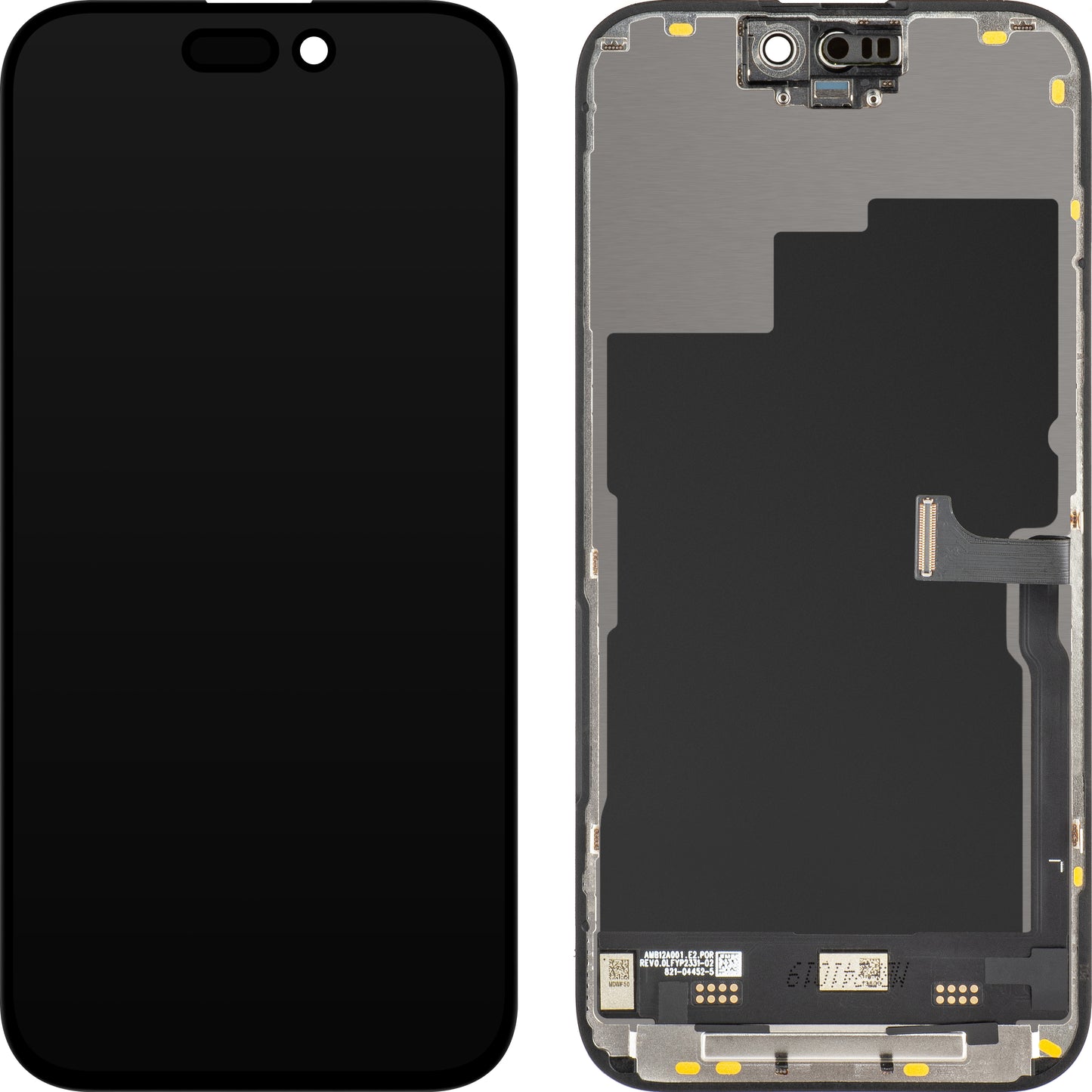 Display cu Touchscreen JK pentru Apple iPhone 15 Pro, cu Rama, Versiune LCD In-Cell IC Movable, Negru