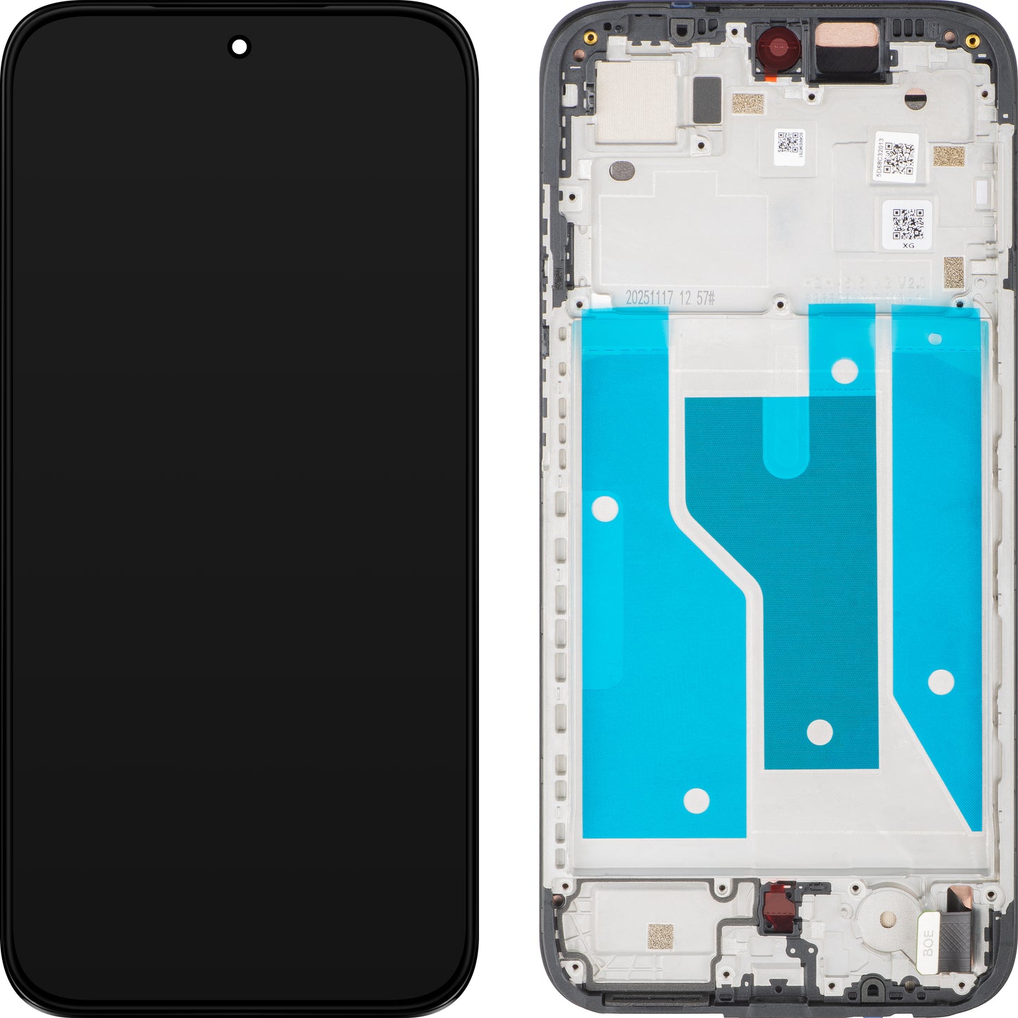 Display cu Touchscreen Motorola Moto G77 / G67, cu Rama, Negru (Pantone Black Olive), Service Pack 5D68C32013