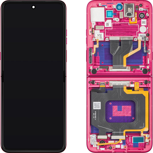 Display cu Touchscreen Motorola Razr 60 Ultra, cu Rama, Sub Inner, Magenta (Pantone Cabaret), Service Pack 5D68C29902
