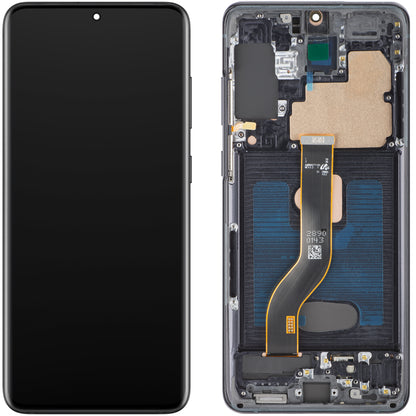 Display cu Touchscreen MP compatibil cu Samsung Galaxy S20+ G985, cu Rama, Versiune OLED, Negru