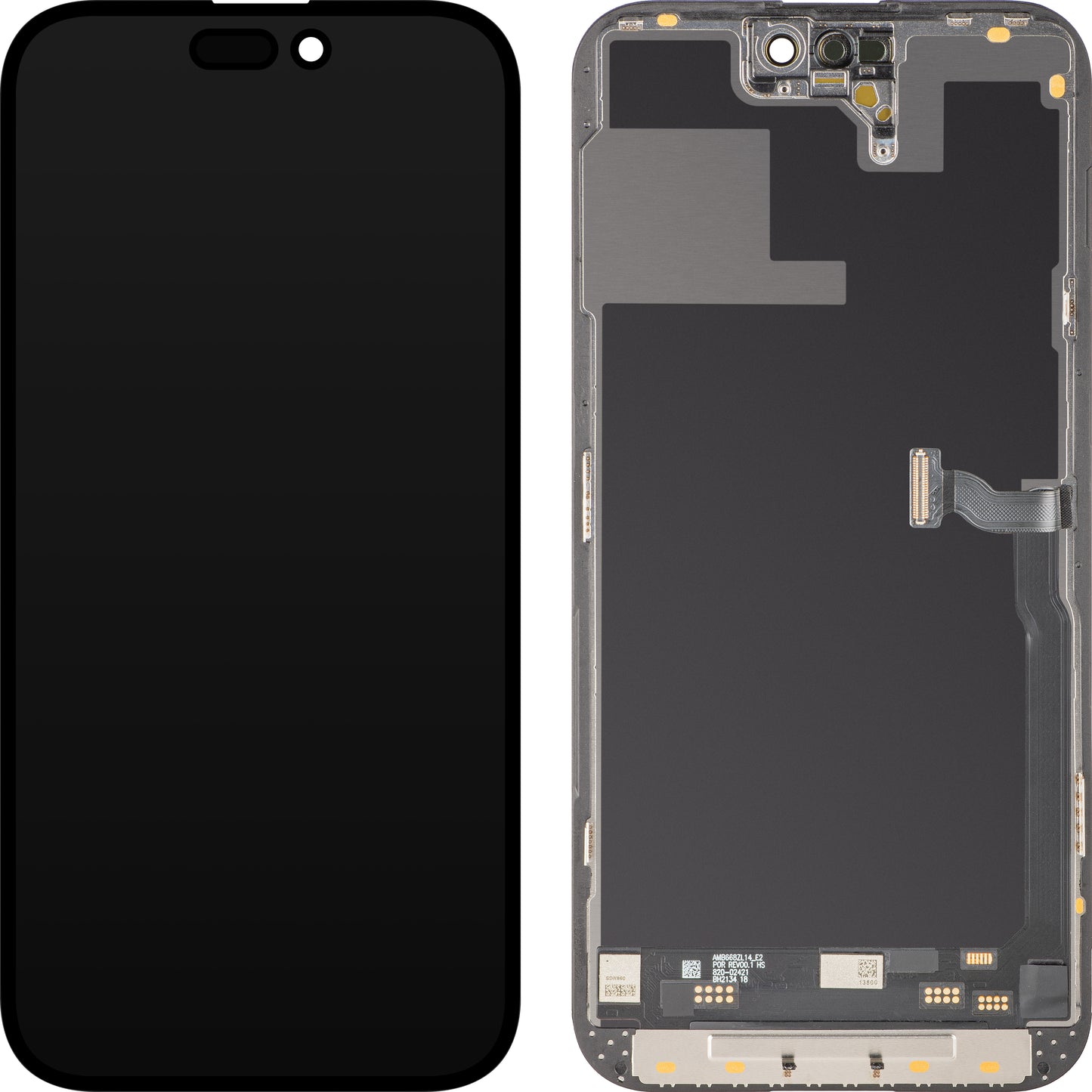 Display cu Touchscreen MP compatibil cu Apple iPhone 14 Pro Max, cu Rama, Versiune Soft OLED IC Movable 120Hz FHD, Negru