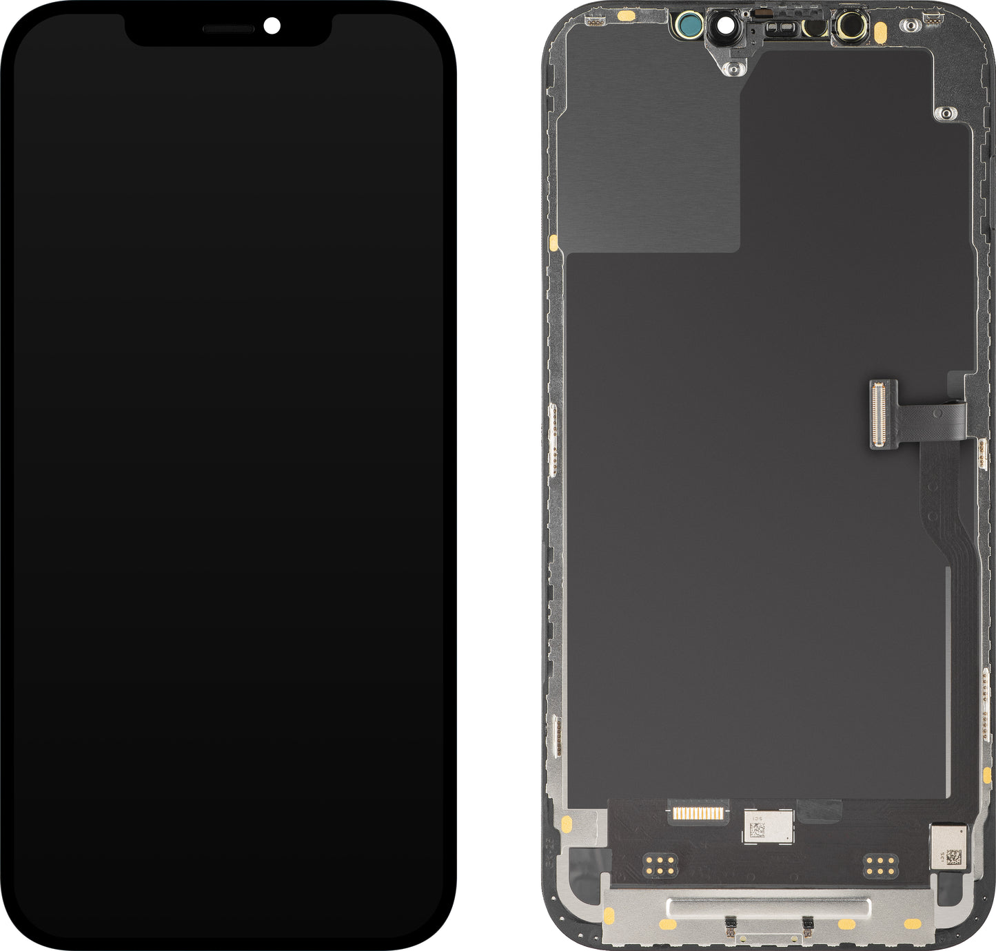 Display cu Touchscreen MP compatibil cu Apple iPhone 12 Pro Max, cu Rama, Versiune Soft OLED IC Movable FHD, Negru