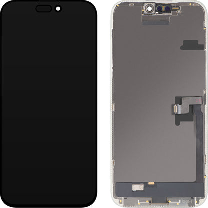 Display cu Touchscreen MP compatibil cu Apple iPhone 16 Pro Max, cu Rama, Versiune OLED FHD IC Movable, Negru