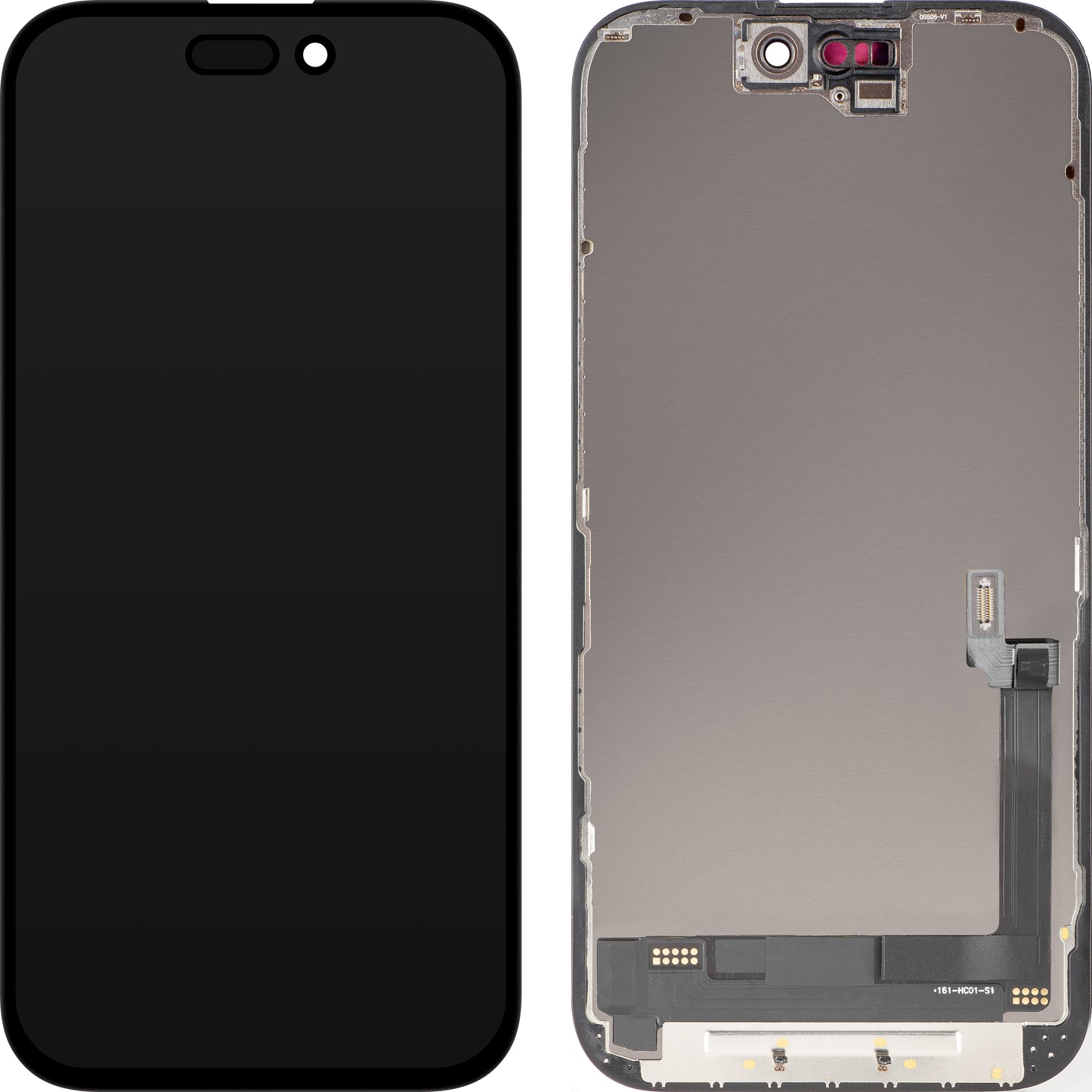 Display cu Touchscreen MP compatibil cu Apple iPhone 16, cu Rama, Versiune OLED FHD Diagnostic, Negru