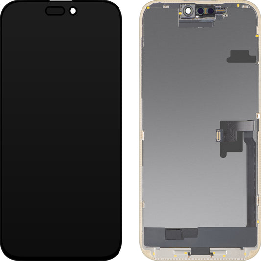 Display cu Touchscreen MP compatibil cu Apple iPhone 16 Pro Max, cu Rama, Versiune OLED FHD Diagnostic, Negru