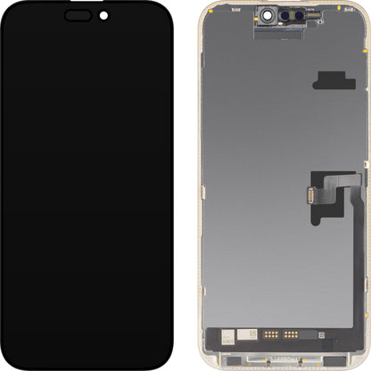 Display cu Touchscreen MP compatibil cu Apple iPhone 16 Pro Max, cu Rama, Versiune Soft OLED FHD IC Movable, Negru