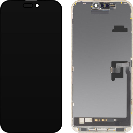 Display cu Touchscreen MP compatibil cu Apple iPhone 16 Pro Max, cu Rama, Versiune Soft OLED FHD IC Movable, Negru