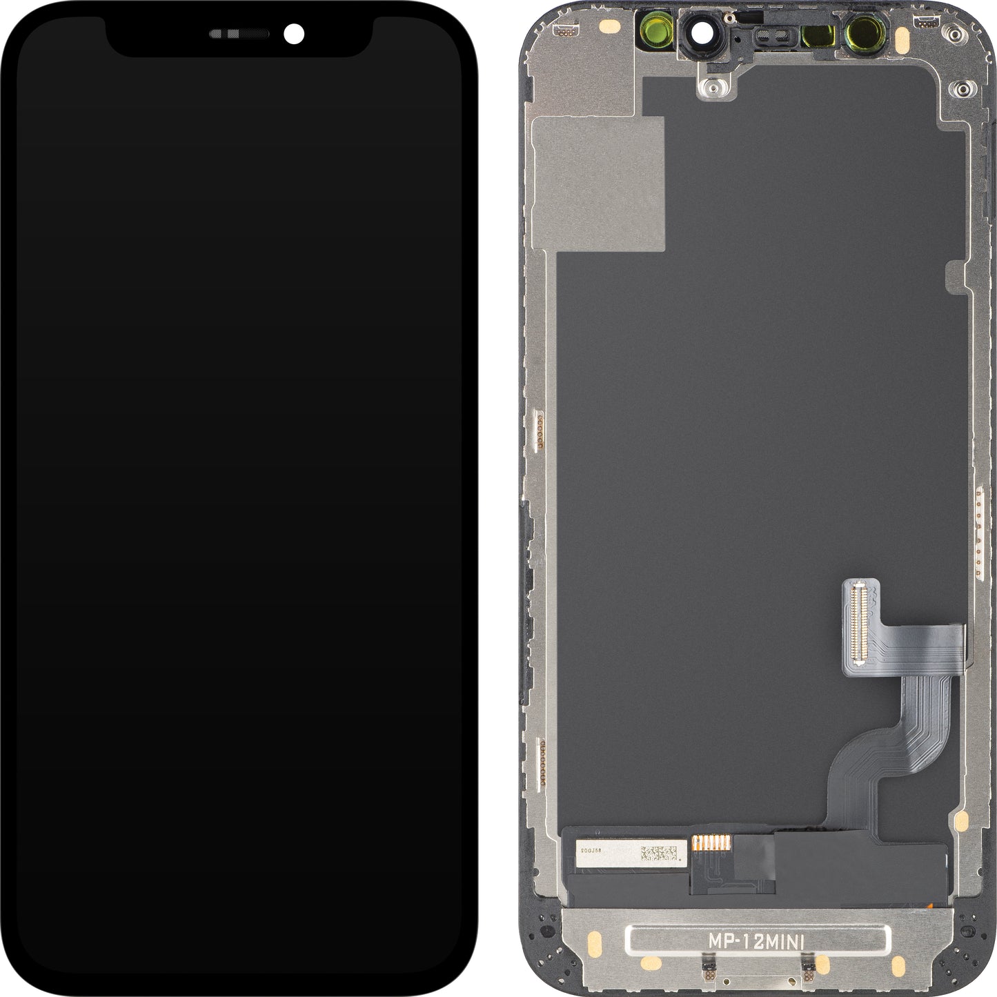 Display cu Touchscreen MP compatibil cu Apple iPhone 12 mini, cu Rama, Versiune OLED FHD IC Movable, Negru