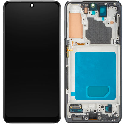 Display cu Touchscreen MP compatibil cu Samsung Galaxy S21 5G G991, cu Rama, Negru