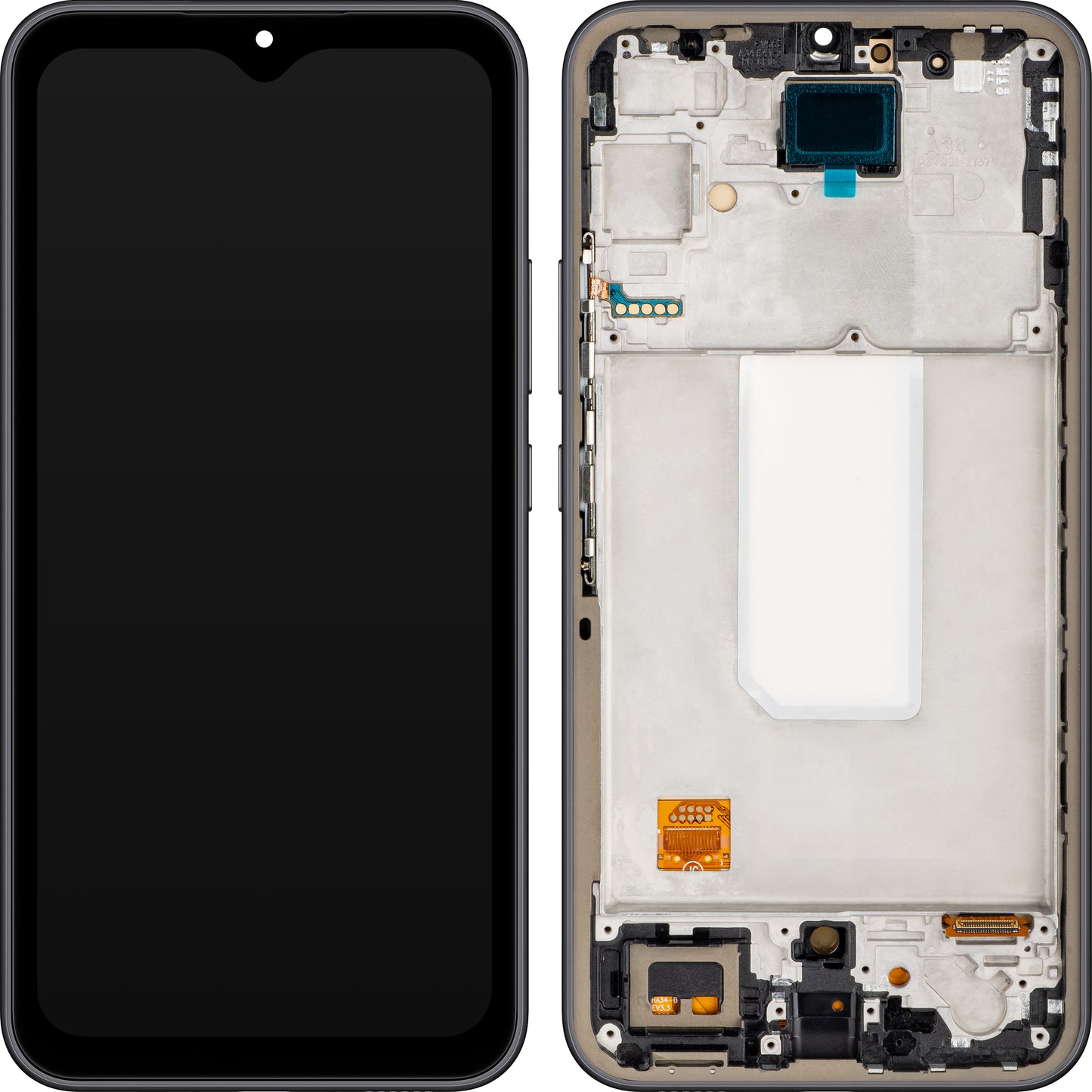 Display cu Touchscreen MP compatibil cu Samsung Galaxy A34 A346, cu Rama, Versiune OLED, Negru, Swap