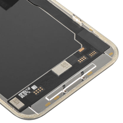 Display cu Touchscreen MP compatibil cu Apple iPhone 15 Pro Max, cu Rama, Versiune Soft OLED IC Movable 120Hz FHD, Negru