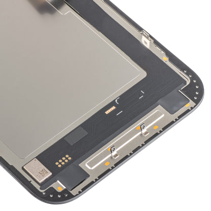 Display cu Touchscreen MP compatibil cu Apple iPhone 16 Plus, cu Rama, Versiune Soft OLED IC Movable FHD, Negru
