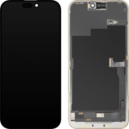 Display cu Touchscreen MP compatibil cu Apple iPhone 15 Pro Max, cu Rama, Versiune OLED FHD Diagnostic, Negru, Resigilat