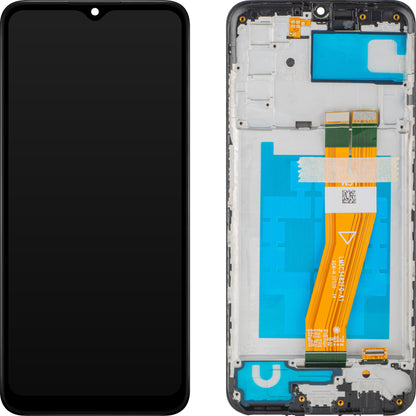 Display cu Touchscreen MP compatibil cu Samsung Galaxy A03s A037, cu Rama, Versiune F, Negru